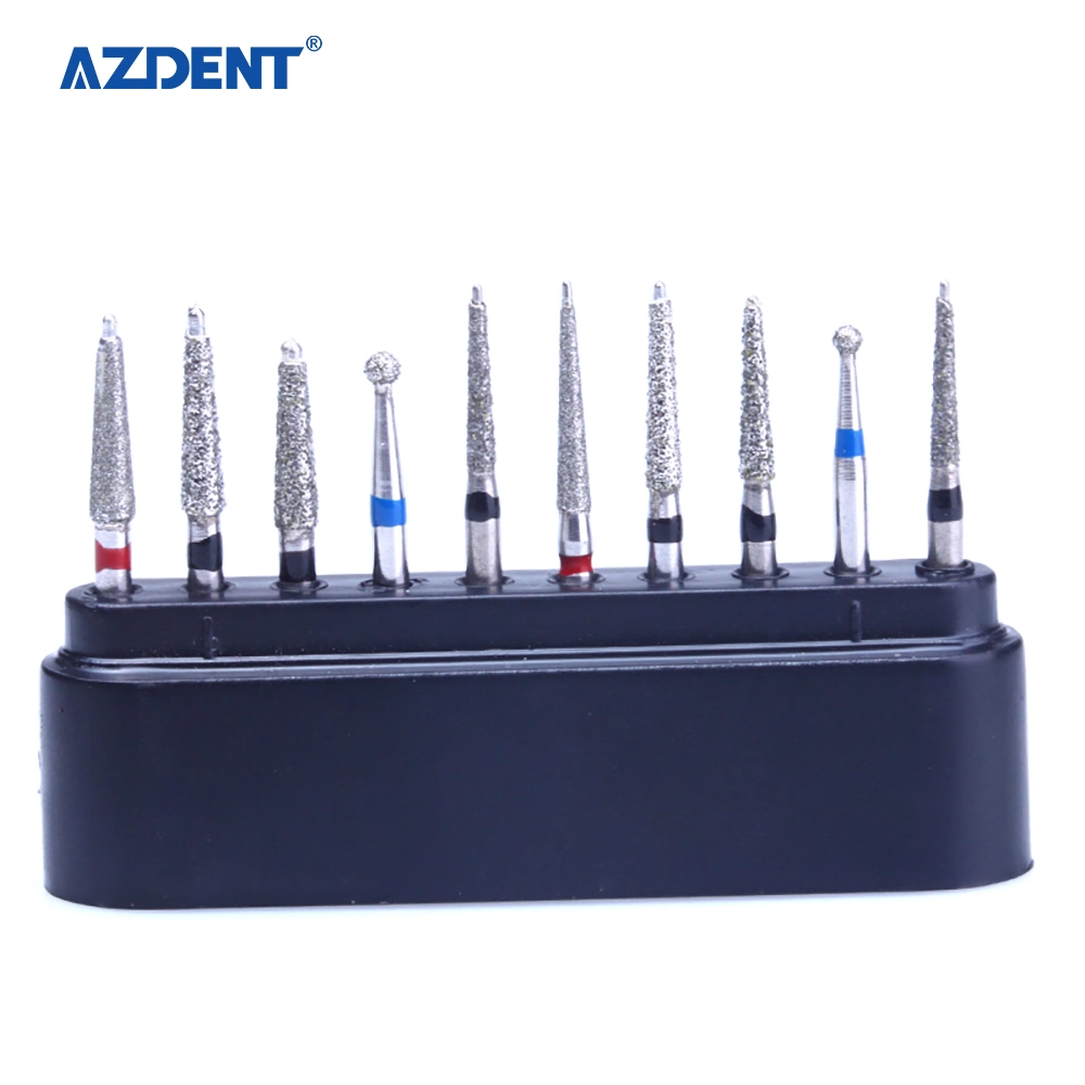 Hot Selling 10PCS Azdent Dental Diamond Burs Ceramic Restoration Kit